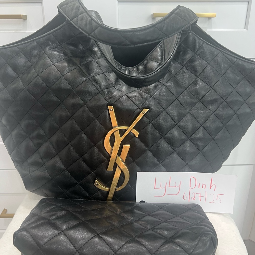 Yves Saint Laurent Black Icare maxi shopping bag